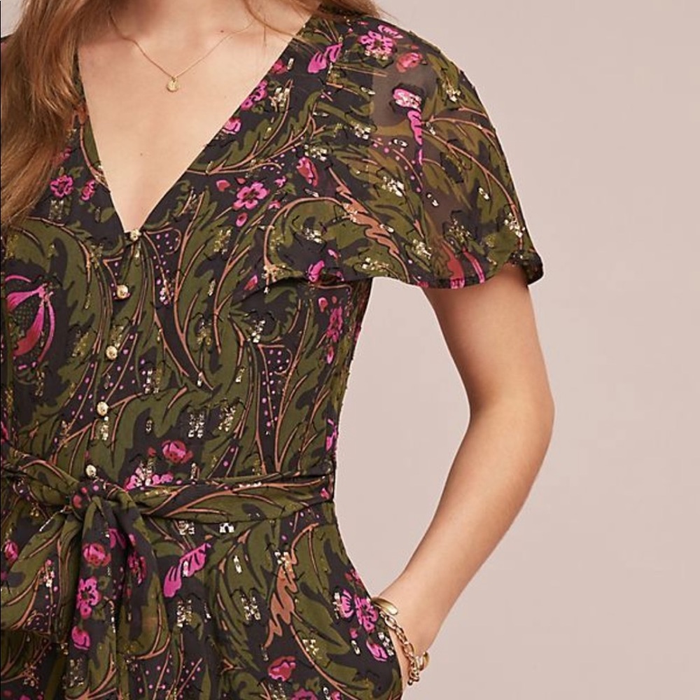 Brenda Jumpsuit in Green Motif by Anthropologie 🌿